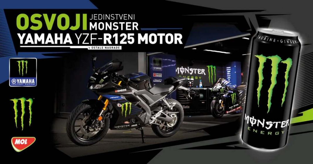 Monster nagradna igra Srbija 2021 za Yamaha motor Nagrada Motor Yamaha u konkursu Monster Energy