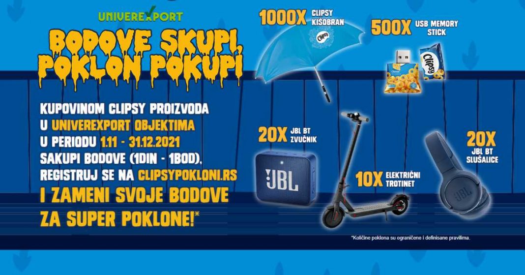Clipsy nagradna igra: Bodove skupi, poklon pokupi - Clipsy konkurs