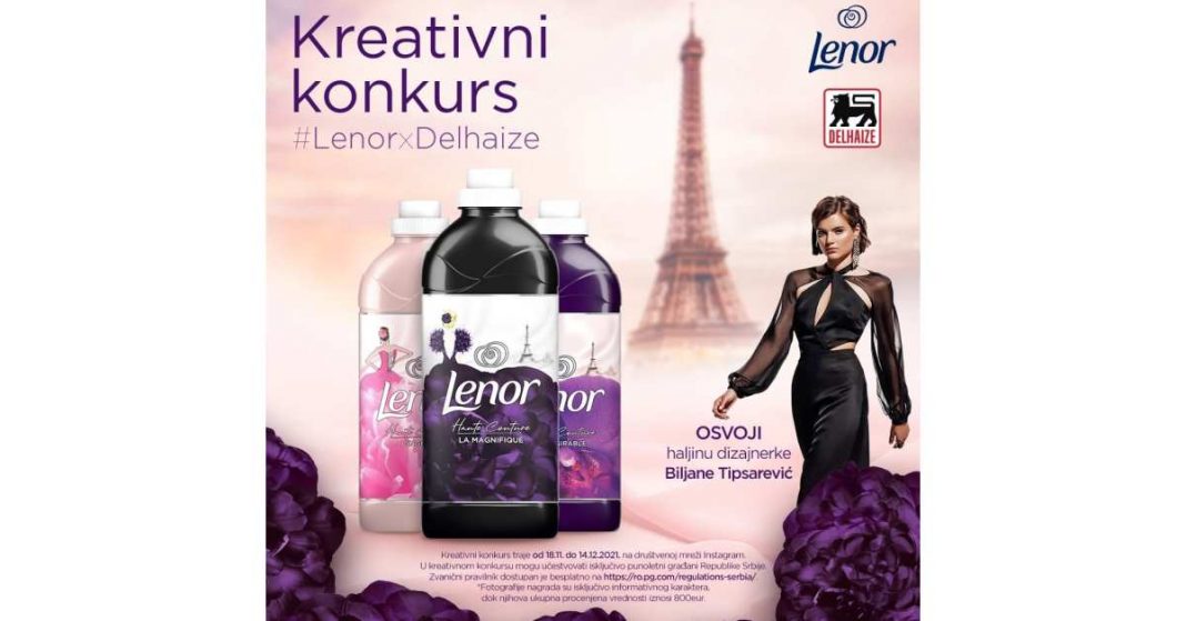 Lenor nagradna igra 2021 HAUTE COUTURE X DELHAIZE u Maxi, Tempo, Shop&Go