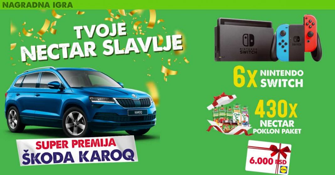 Nectar nagradna igra 2021 u Lidl prodavnicama za automobil: Tvoje Nectar slavlje