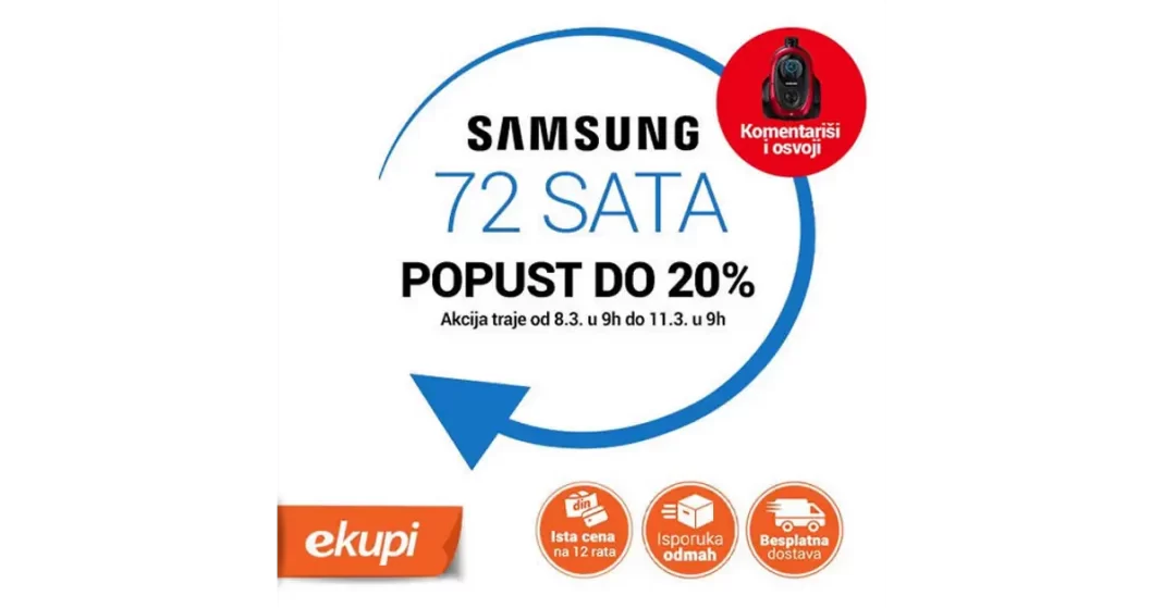 Ekupi nagradna igra 2022: Osvoji Samsung usisavač na Instagramu