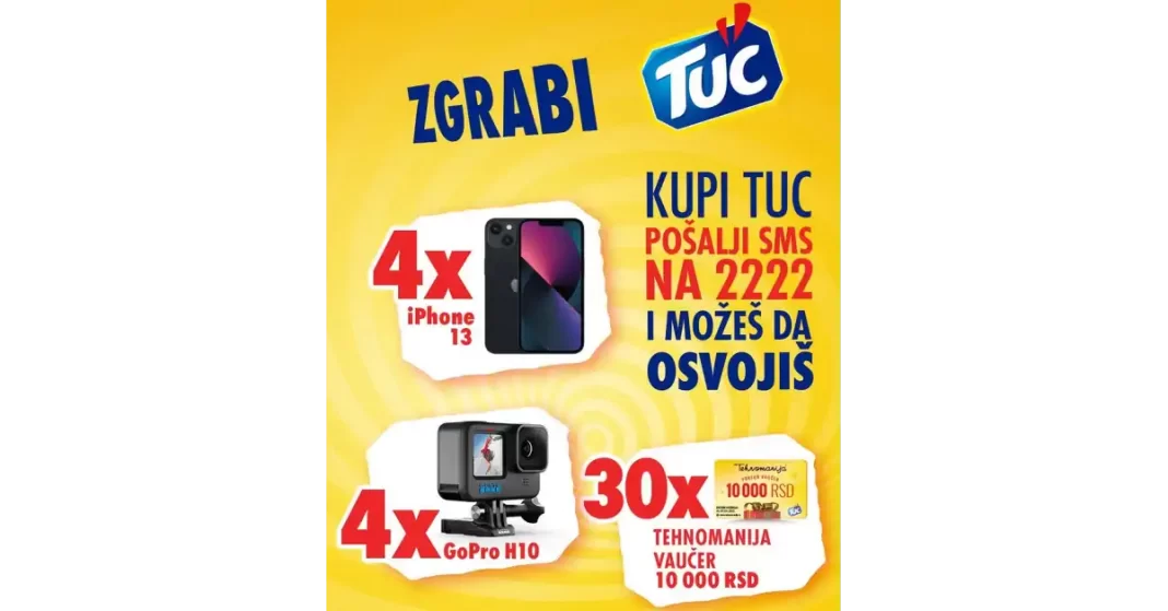 TUC nagradna igra 2022: Zgrabi TUC i probudi zabavu