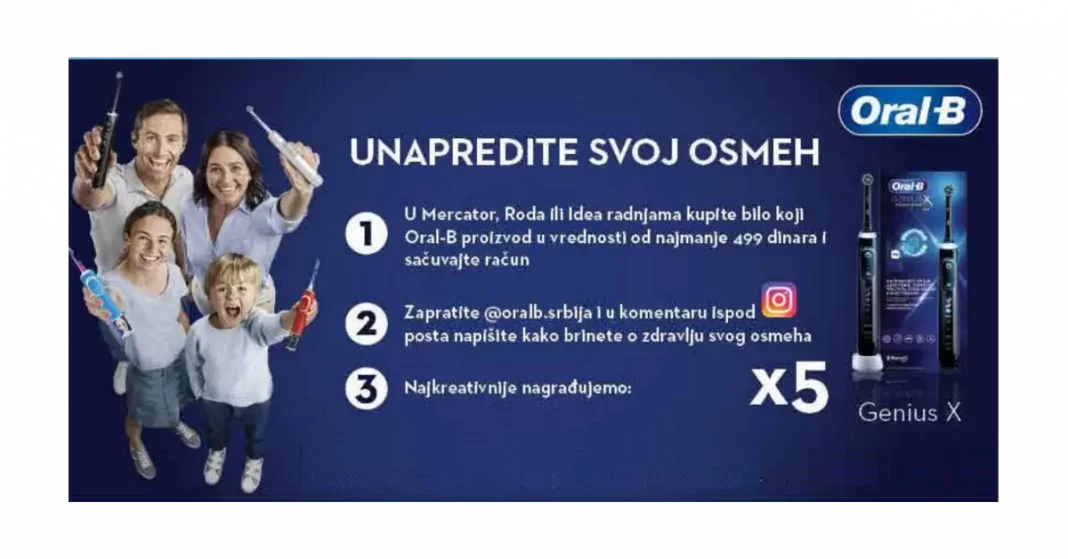 Oral B nagradna igra 2022: Unapredite vaš osmeh Oral B konkurs