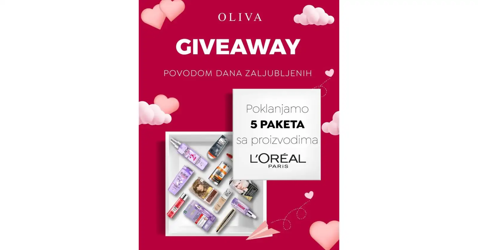 Oliva giveaway: Osvoji jedan 5 L’Orèal poklon paketa povodom Dana zaljubljenih