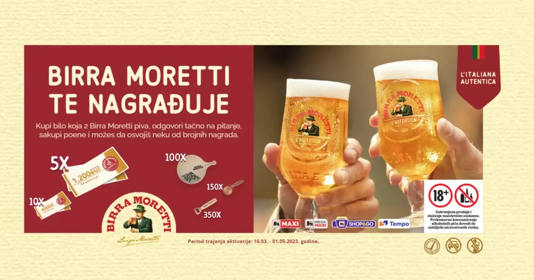 Birra Moretti nagradna igra 2023: Birra Moretti te nagrađuje