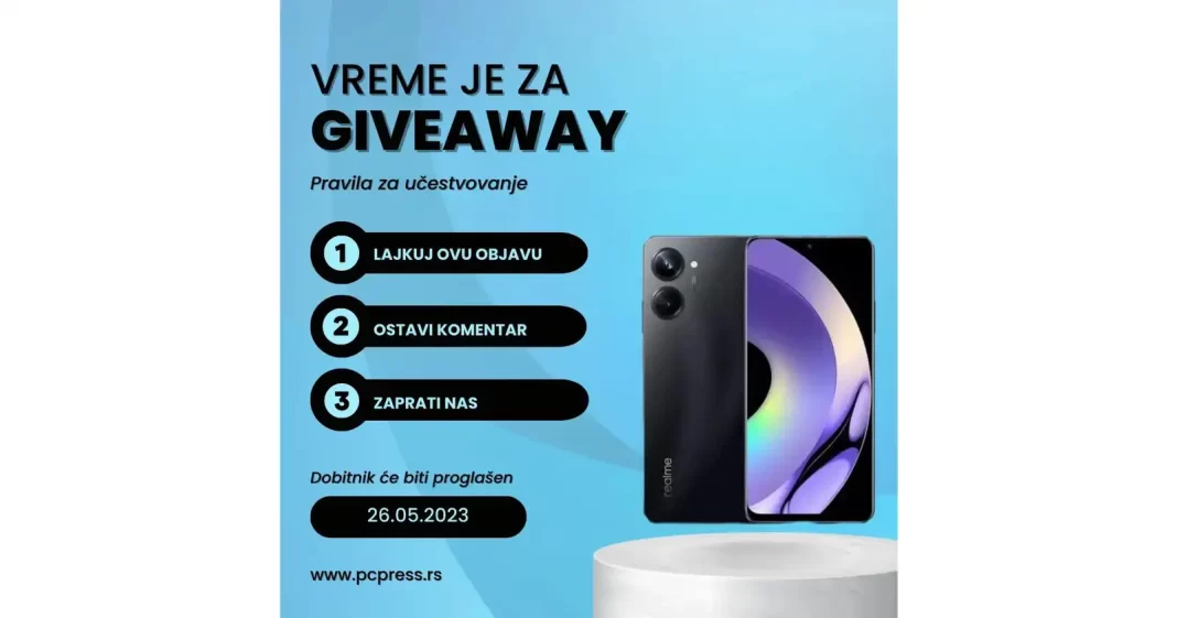 PC Press giveaway za mobilni telefon realme 10
