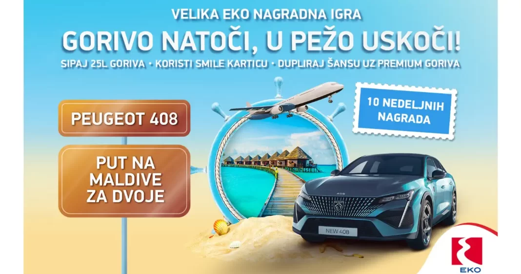 EKO nagradna igra 2023 za automobil Pežo 408: 10 godina putujemo zajedno!