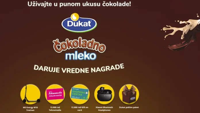 Dukat nagradna igra 2023: Dukat Čokoladno mleko daruje vredne nagrade