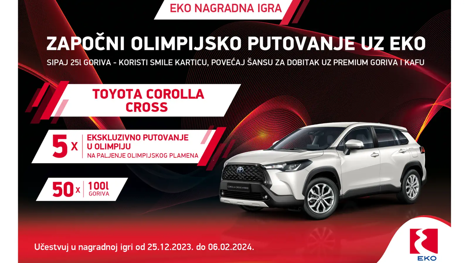 EKO nagradna igra: Osvoji automobil Toyota Corolla Cross ili Olimpijsko putovanje u Grčku
