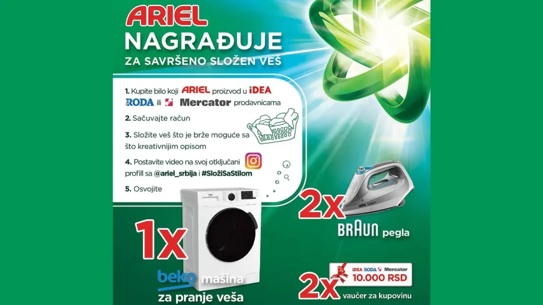 Ariel nagradna igra 2024: Ariel nagrađuje za savršeno složen veš