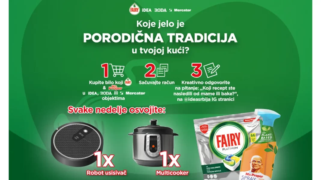 P&G nagradna igra 2024 uz Fairy i Mr. Proper u IDEA, Roda i Mercator