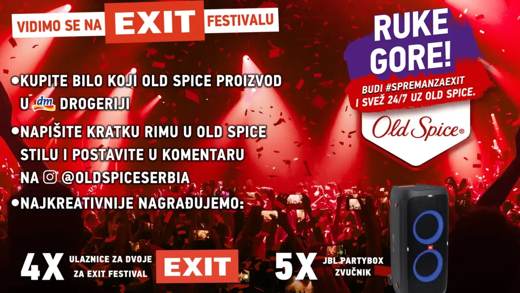 Old Spice nagradna igra u dm-u za karte za Exit 2024