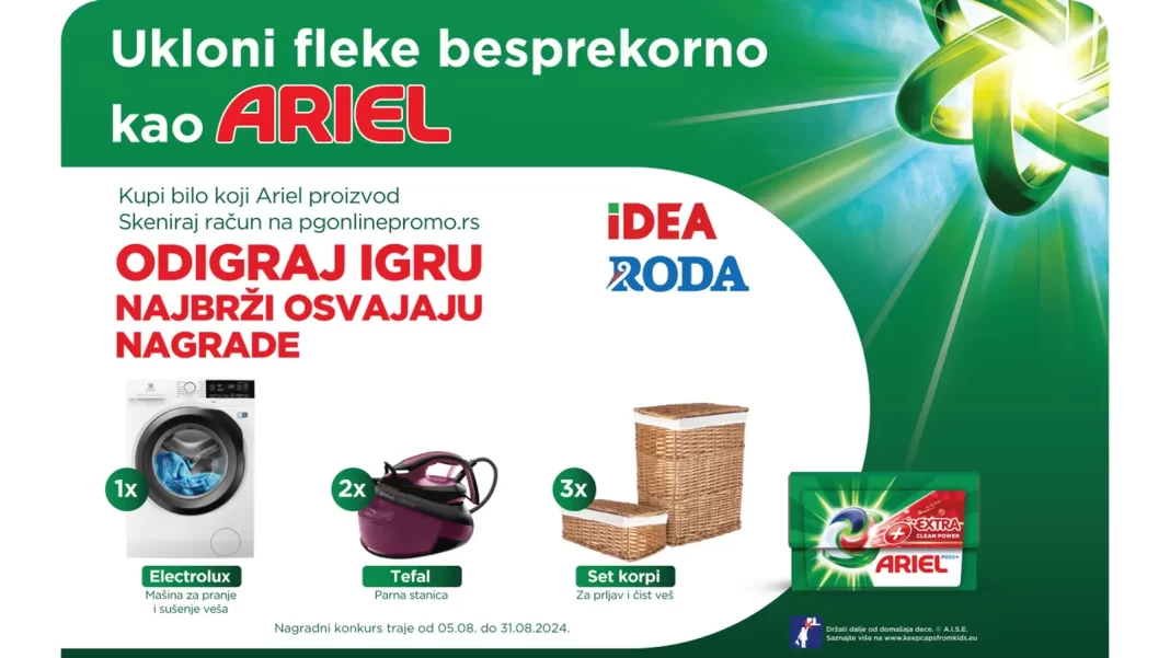 Ariel nagradna igra u IDEA i RODA: Odigraj igru i osvoji nagradu!