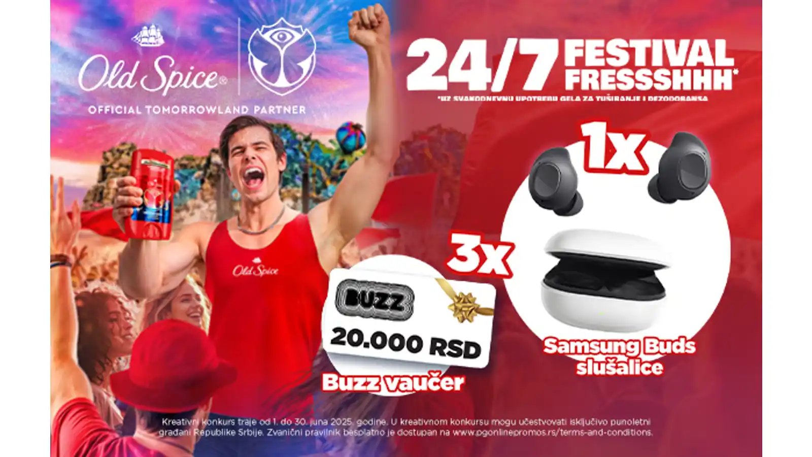 Old Spice nagradna kampanja za Buzz vaučere i Buds slušalice