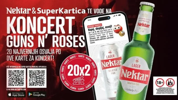 Osvoji karte za Guns N’ Roses uz Nektar pivo i Super Karticu!