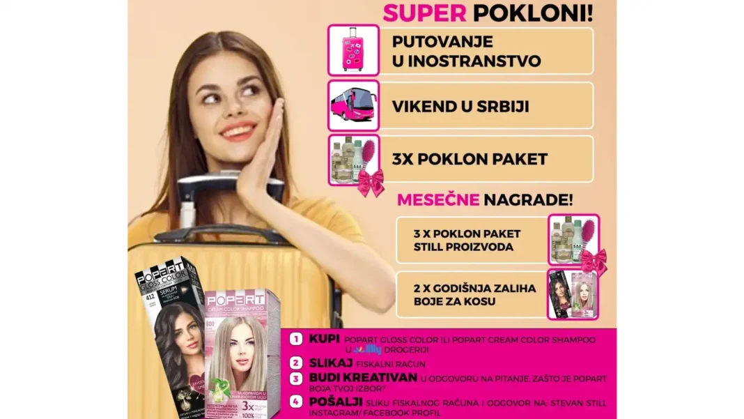 Oboji kosu sa POPART i osvoji putovanje! - Nagradne igre RS