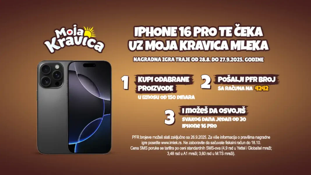 Imlek nagradna igra 2025: 30 iPhona 16 te čeka uz Moja Kravica mleka