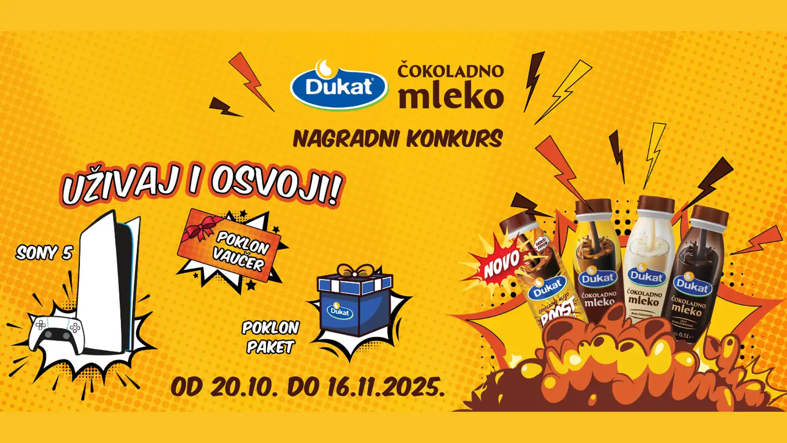 Dukat nagradna igra: Dukat čokoladno mleko uživaj i osvoji!