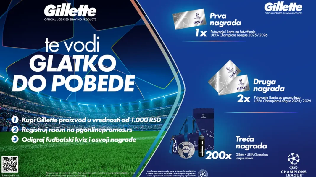 Gillette nagradna igra 2025: Gillette te vodi glatko do pobede!
