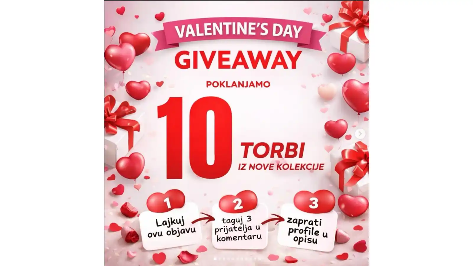 Giveaway za 10 torbi iz nove kolekcije za Dan zaljubljenih
