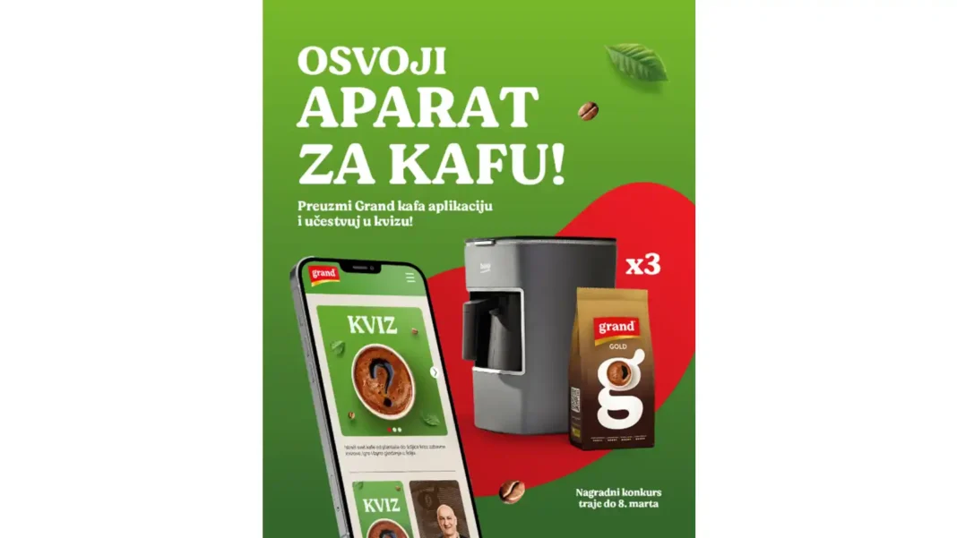 Grand kafa nagradni konkurs u aplikaciji za kafa aparate