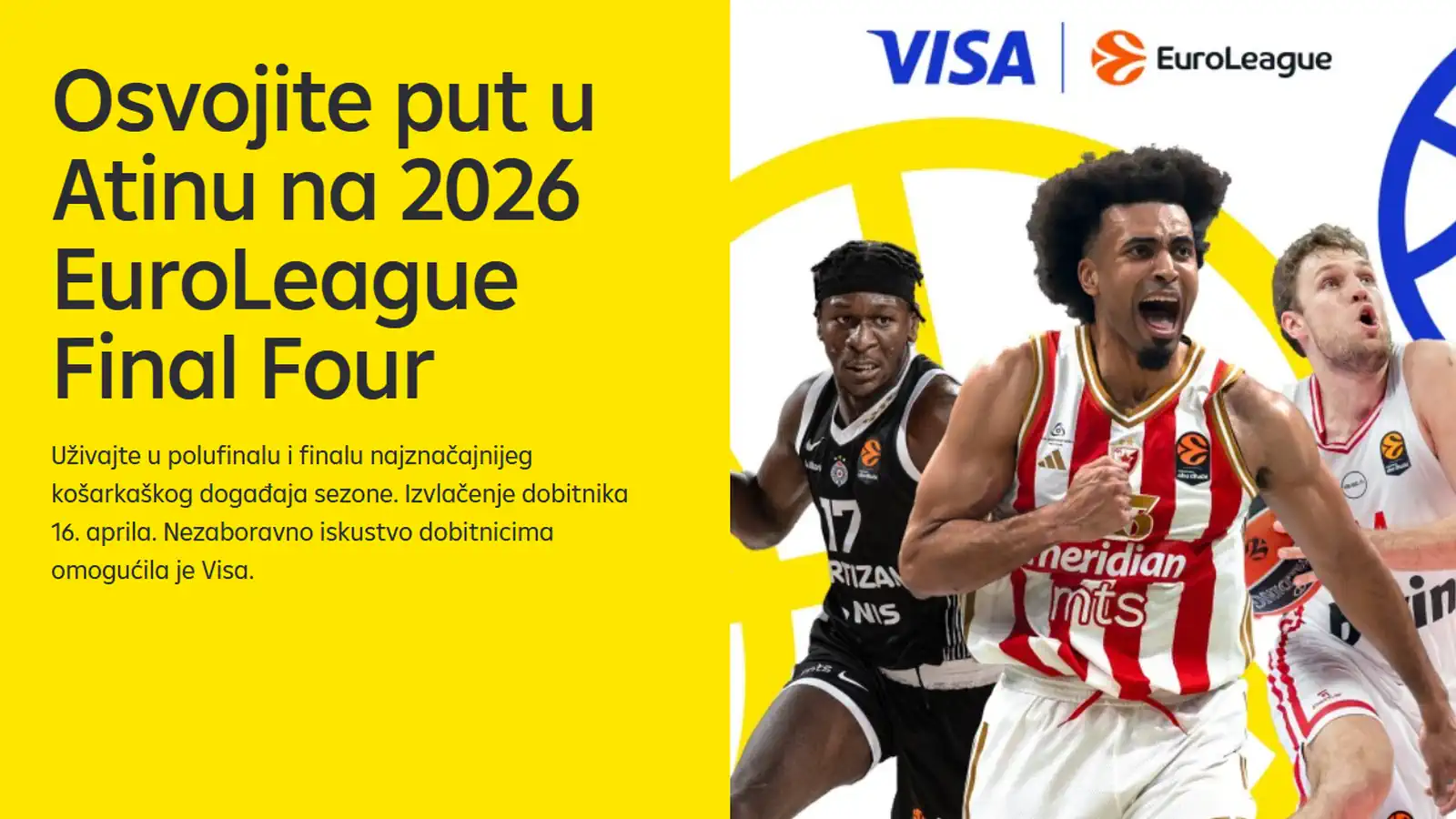 Raiffeisen nagradna igra: Sa Visa karticom u Atinu na EuroLeague