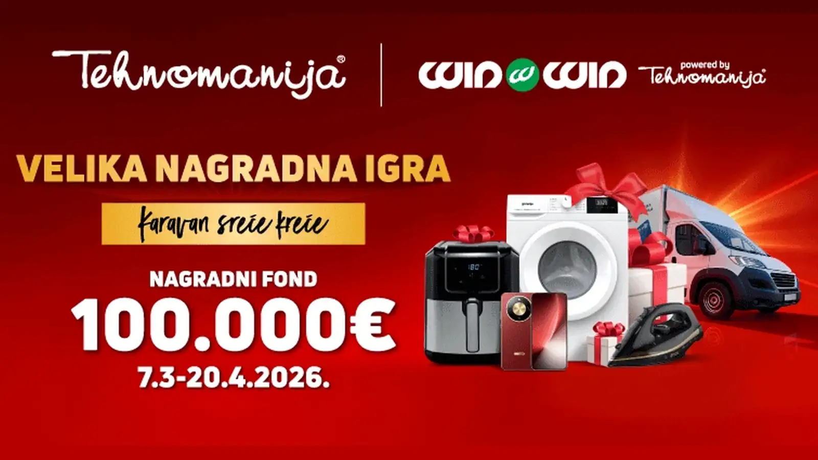 Tehnomanija i Win Win nagradna igra 2026: Karavan sreće kreće