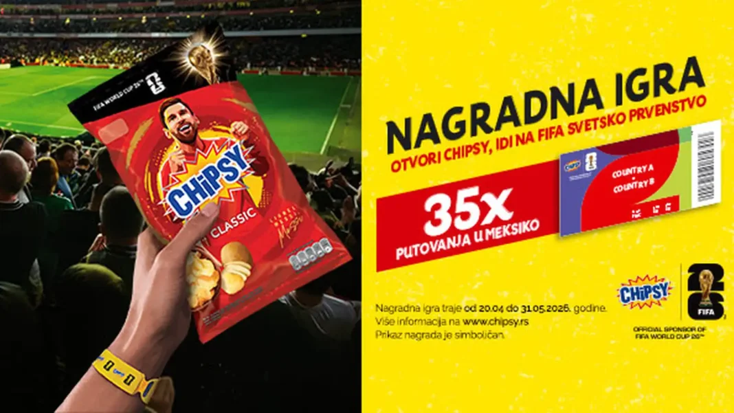 Chipsy nagradna igra 2026: Otvori Chipsy, idi na Fifa SP2026