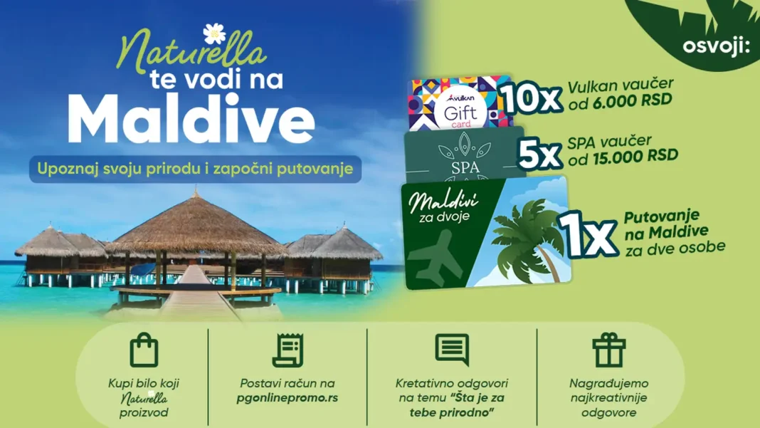 Naturella nagradna igra: Naturella te vodi na Maldive Naturella nagradna igra: Naturella te vodi na Maldive
