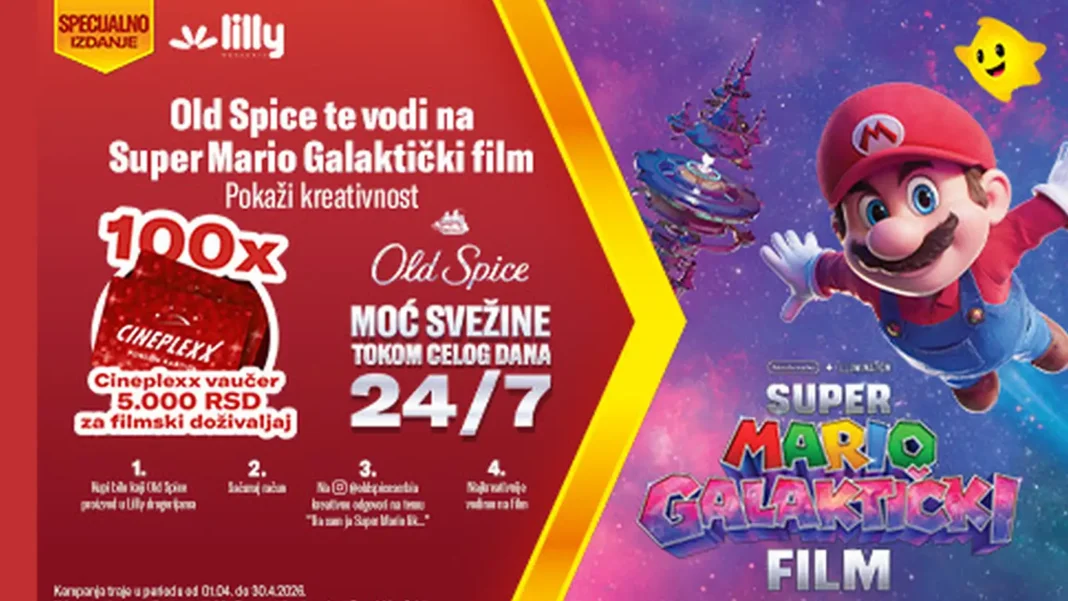 Old Spice nagradna igra u Lilly: Old Spice te vodi na Super Mario film