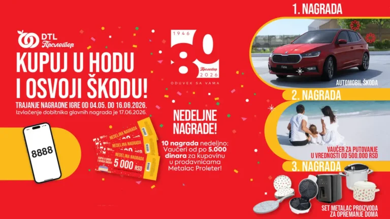 Metalac Proleter nagradna igra 2026: Kupuj u hodu i osvoji škodu