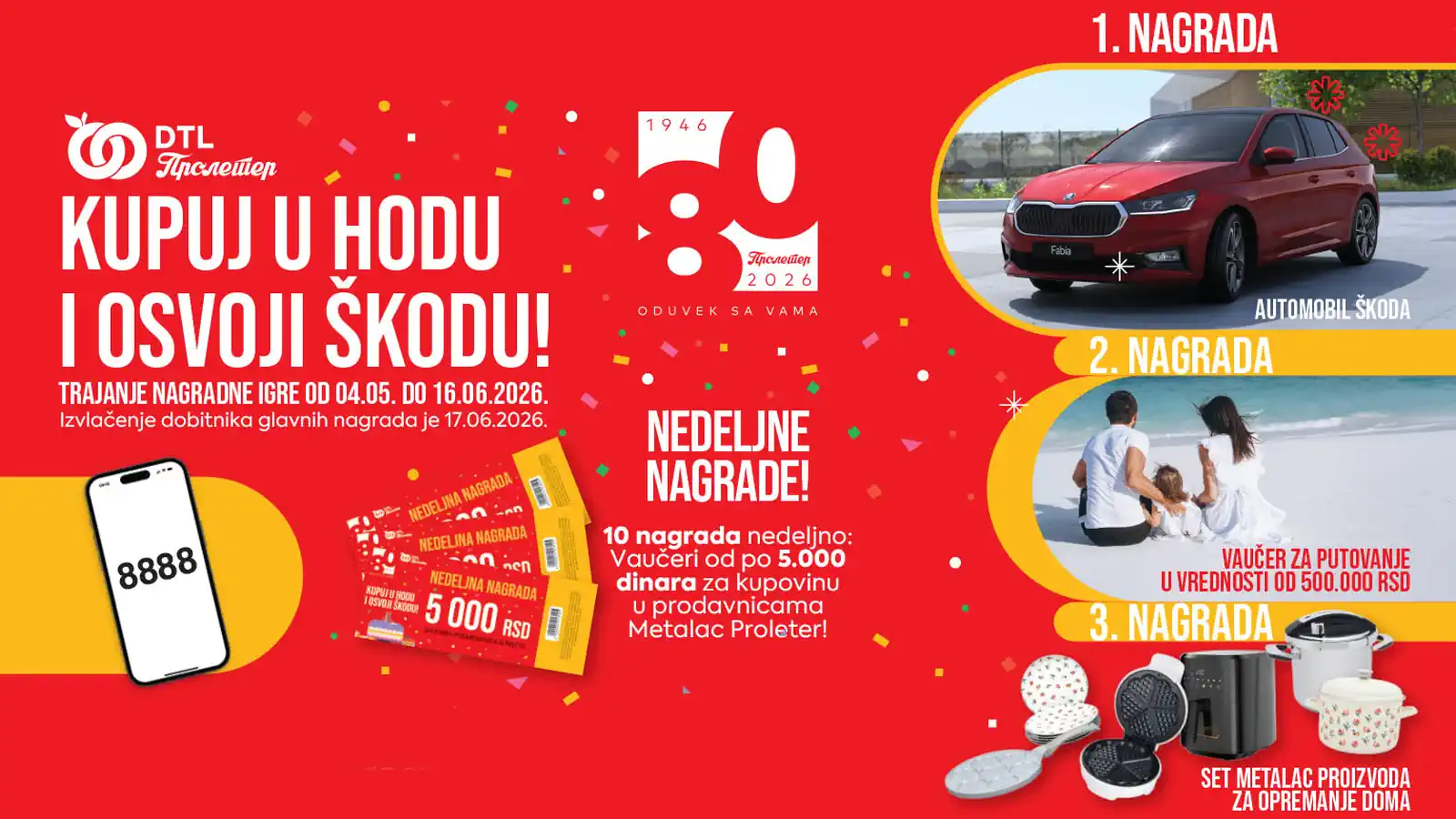 Metalac Proleter nagradna igra 2026: Kupuj u hodu i osvoji Škodu