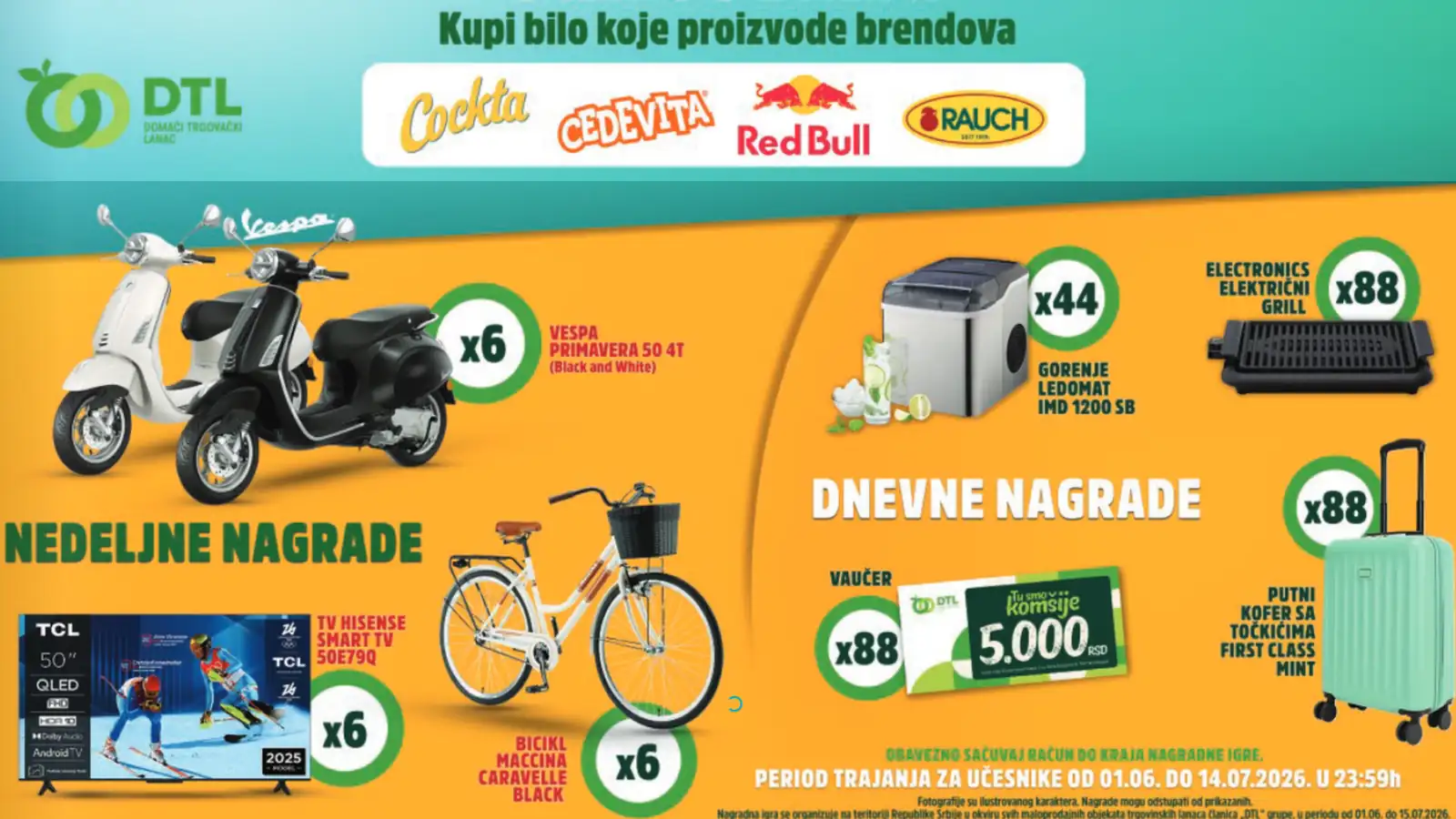 Atlantic nagradna igra:Cockta,Cedevita,Rauch i Red Bull nagrađuju!
