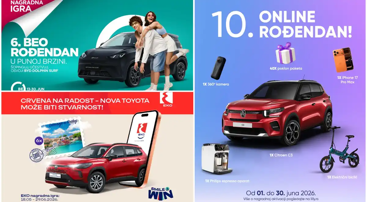 Pogledaj sve nagradne igre za automobile: Lilly, Eko i BEO