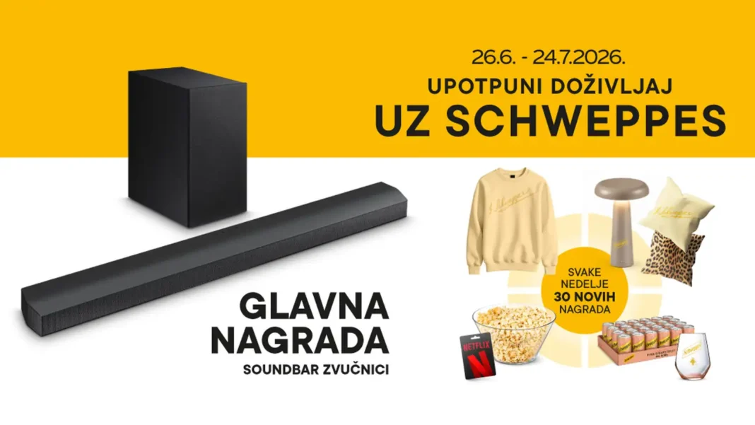 Schweppes nagradna igra 2026: Upotpuni doživljaj uz Schweppes