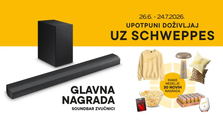 Schweppes nagradna igra 2026: Upotpuni doživljaj uz Schweppes