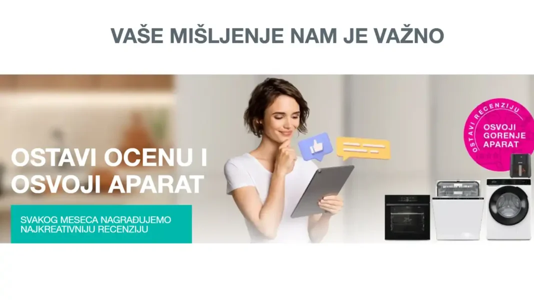 Gorenje: Ostavi ocenu i osvoji aparat Gorenje: Ostavi ocenu i osvoji aparat