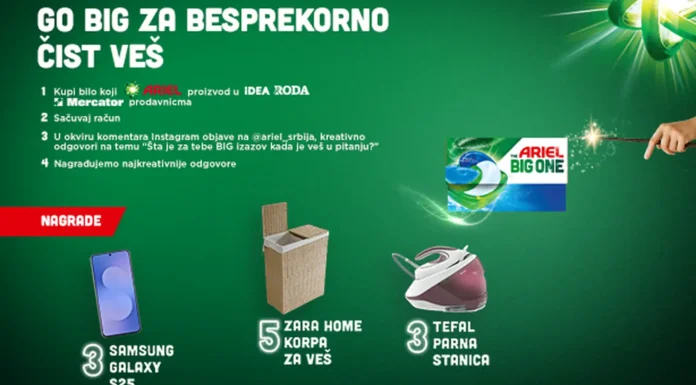 Ariel: Go BIG za besprekorno čist veš Ariel nagradna igra 2026: Go BIH za besprekorno čist veš