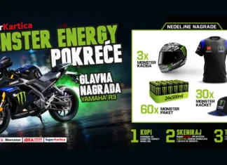 Monster Energy: Osvoji Yamaha R3 motocikl Monster Energy nagradna igra 2026: Monster Energy pokreće!