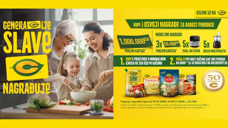 C nagradna igra na Mojrecept: Generacije slave C nagrađuje