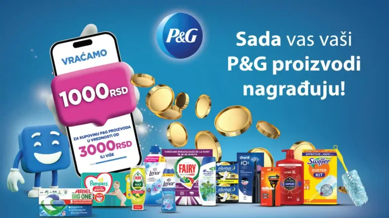 P&G kampanja: Povraćaj novca od 1.000 RSD na PGonlinepromos